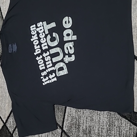 "IT'S NOT BROKEN IT JUST NEEDS DUCT TAPE" BLACK CREW-NECK TEE-SHIRT - Picture 7 of 12